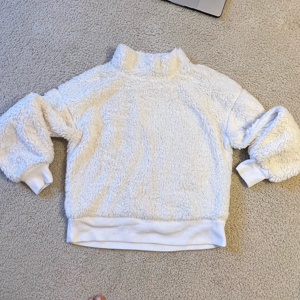 Fluffy white furry sweater
